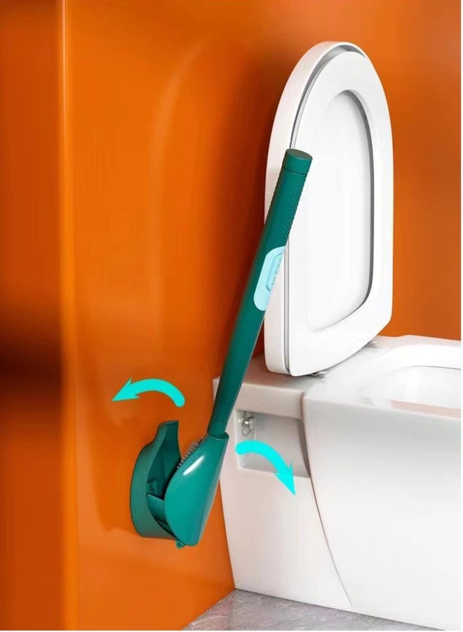 Proxin Flexible Toilet Bowl Brush Head with Silicone and Hard Bristles Toilet Cleaning Brushes for Bathroom with Holder Cute Duck Shape Ventilation Slots Base Wall Mounting (Multi Colour) - Image 1